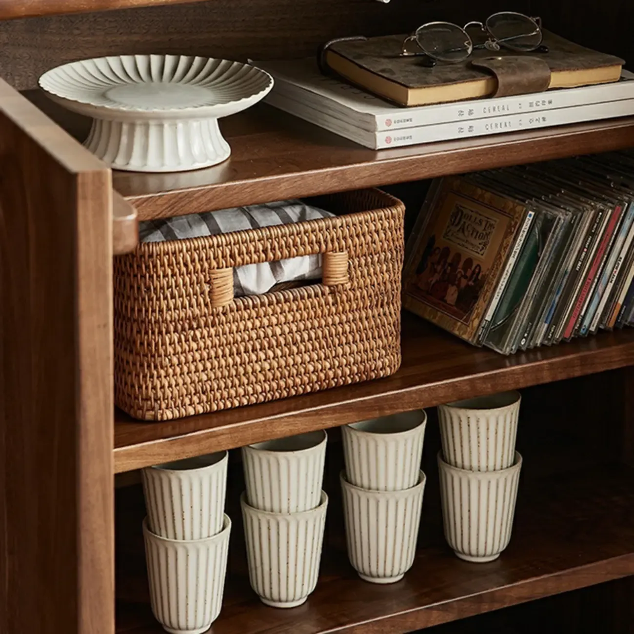 Scandinavian Pine Wood Accent Cabinet in Free-standing Image - 9