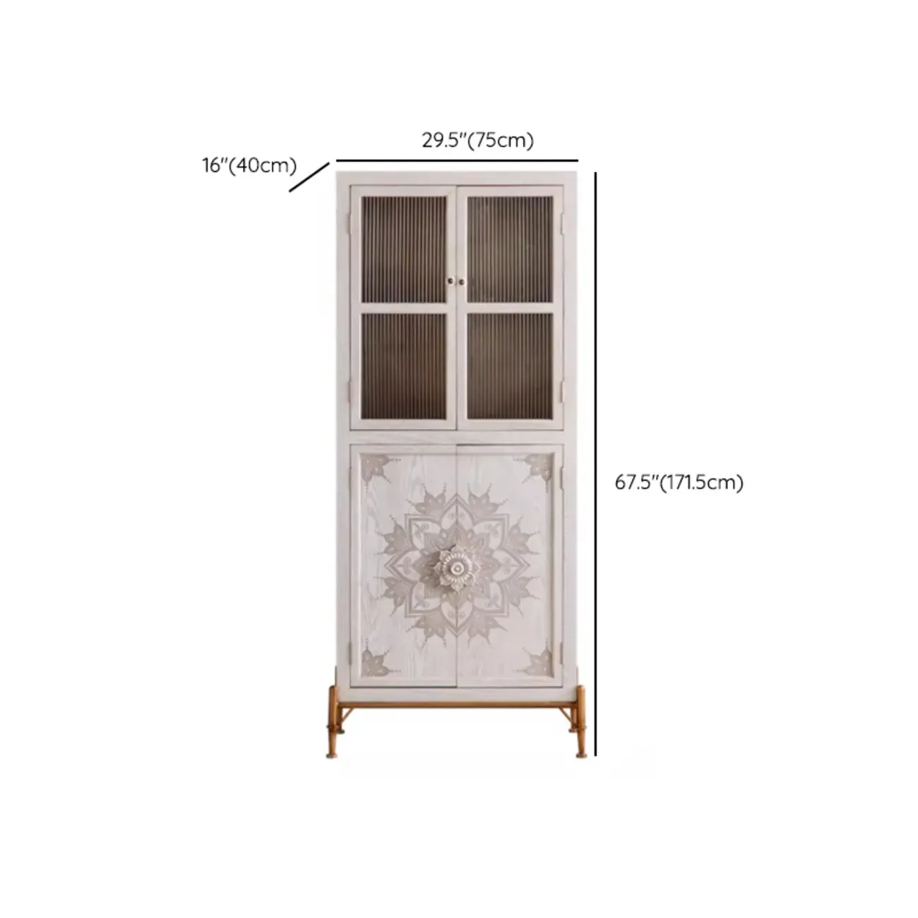 Rustic Freestanding Accent Cabinet for Living Room Decor Image - 15