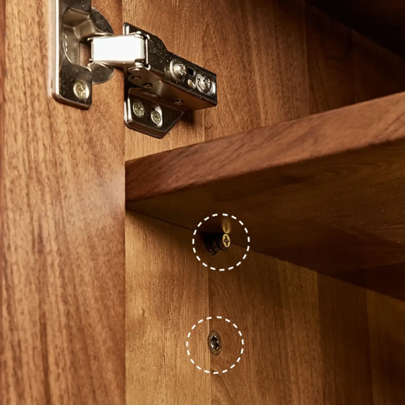 Scandinavian Pine Wood Accent Cabinet in Free-standing Image - 10