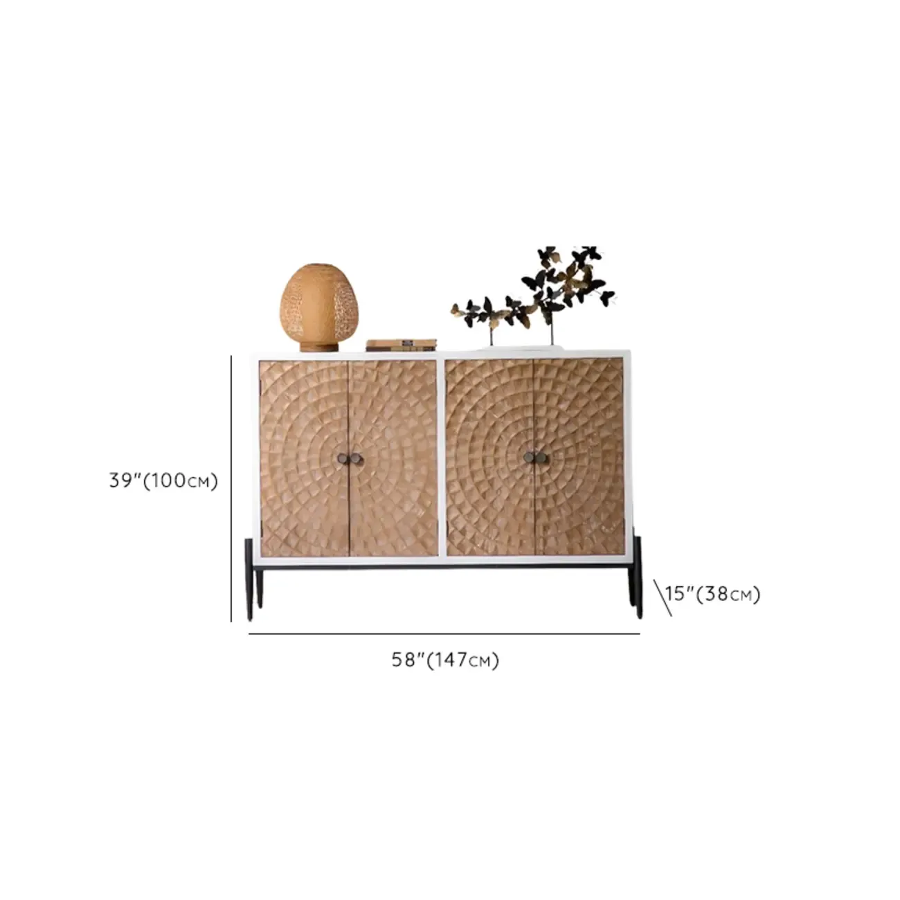 Rustic Accent Cabinet for Sitting Room with Natural Finish Image - 17