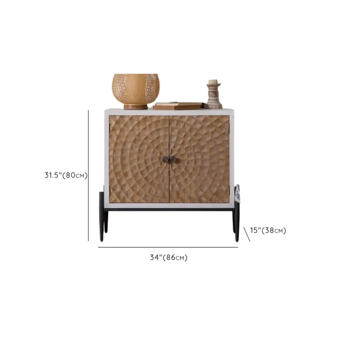 Rustic Accent Cabinet for Sitting Room with Natural Finish Image - 18