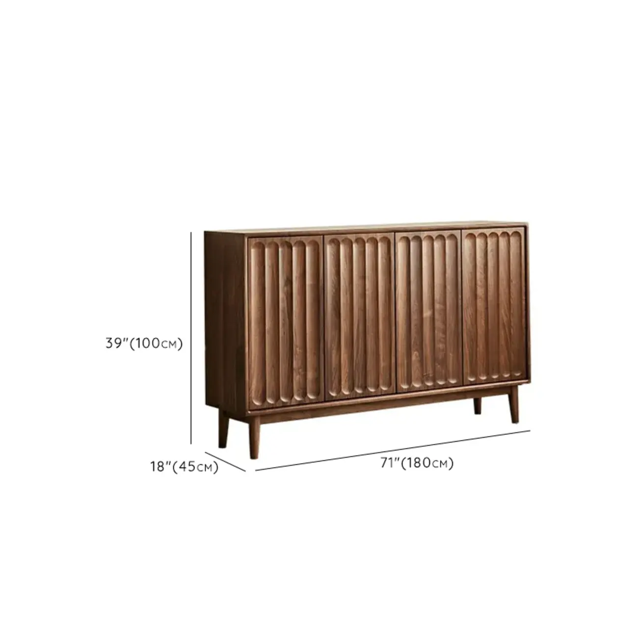 Scandinavian Pine Wood Accent Cabinet in Free-standing #size | homeyfad