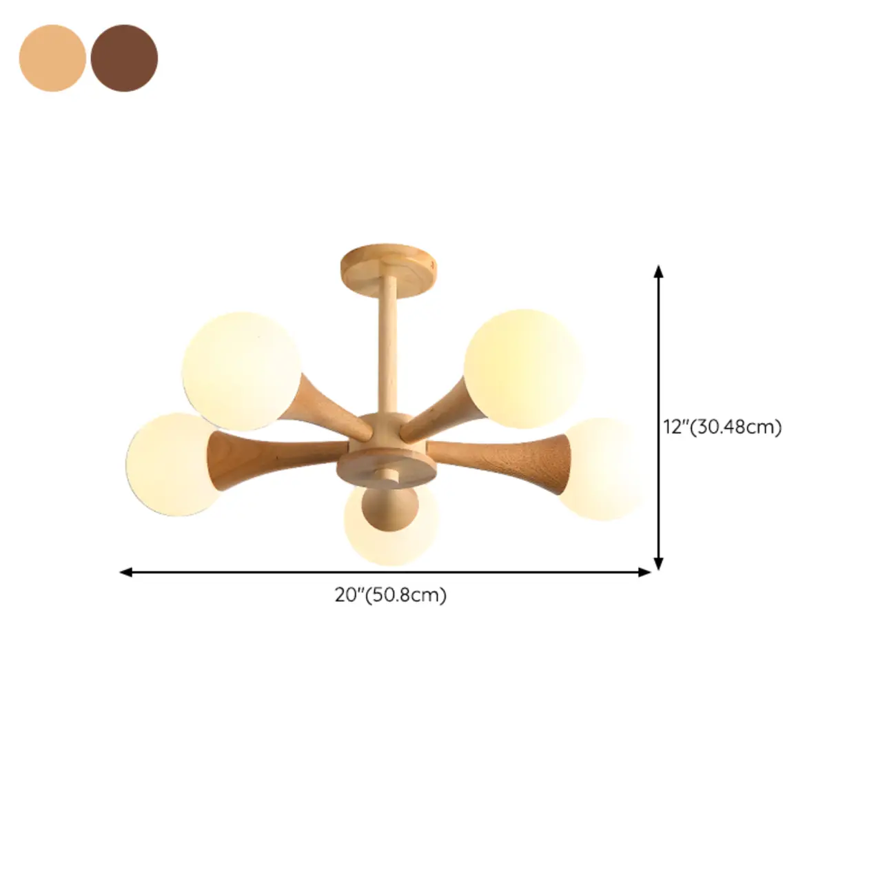 3/3Modern Glass Semi Flush LED Ceiling Light for Living Room Image - 19 | homeyfad