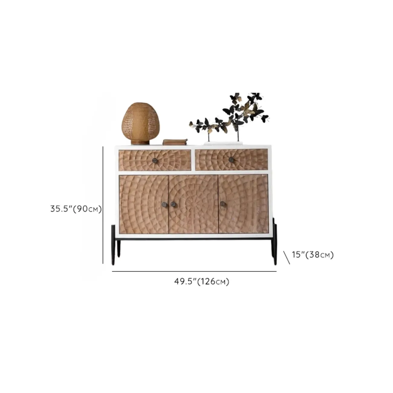 Rustic Accent Cabinet for Sitting Room with Natural Finish Image - 19