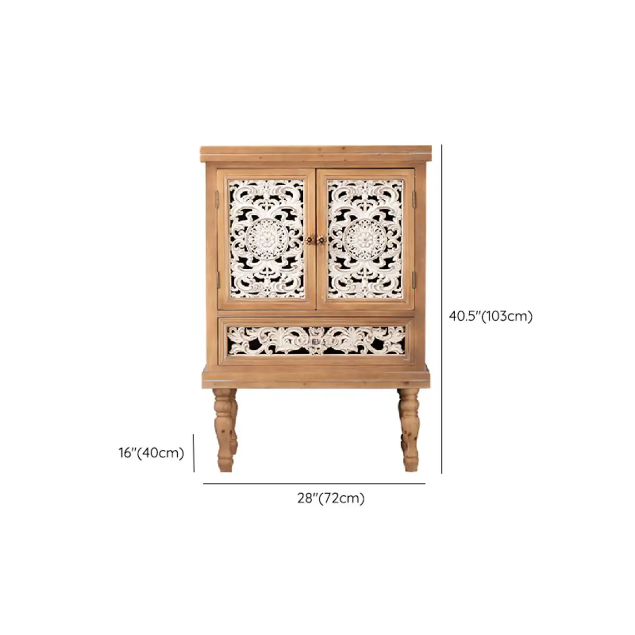 French Country Cabinet for Living Room with carved Doors Image - 22