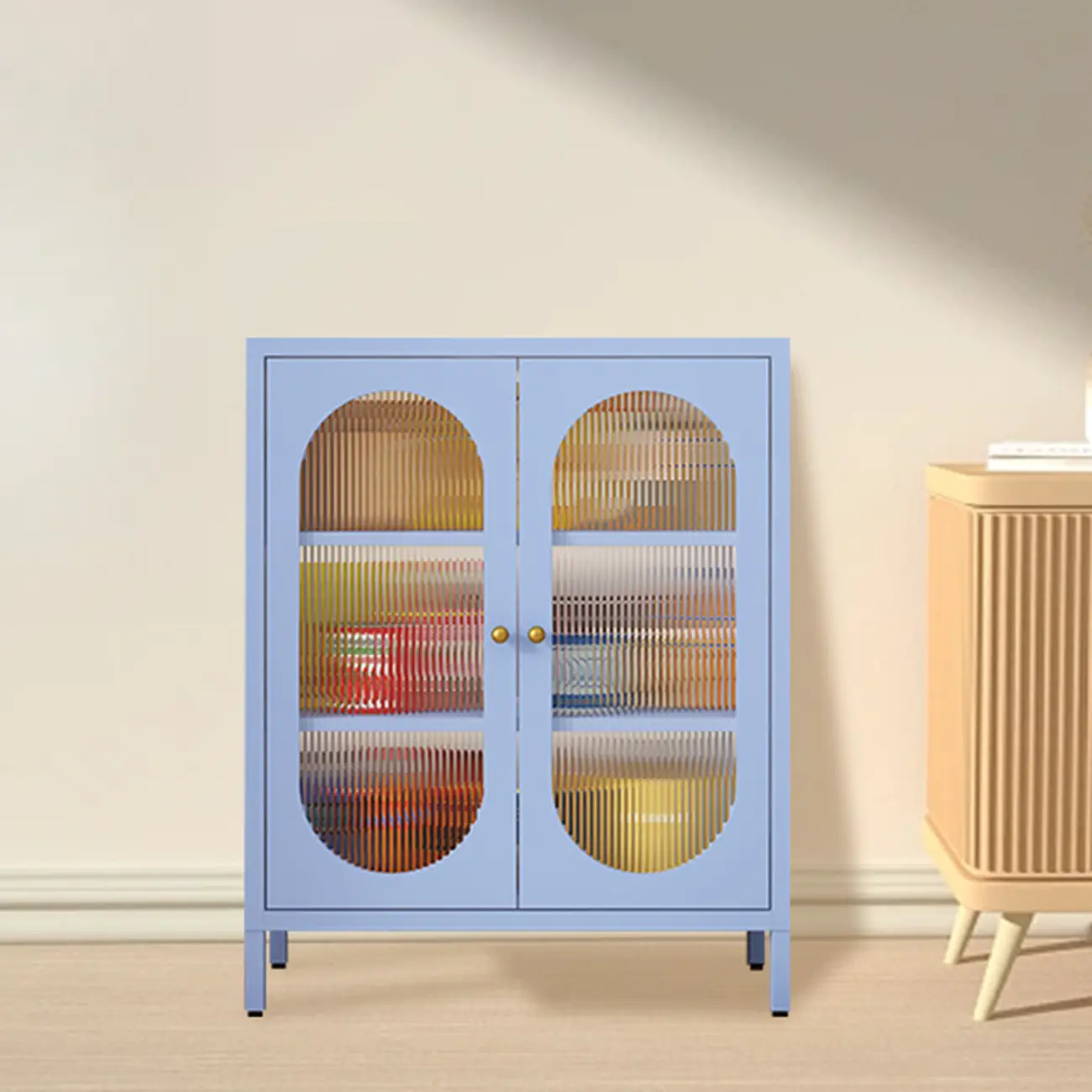 Modern Freestanding Cabinet for Living Room with Glass Door Image - 8 | homeyfad