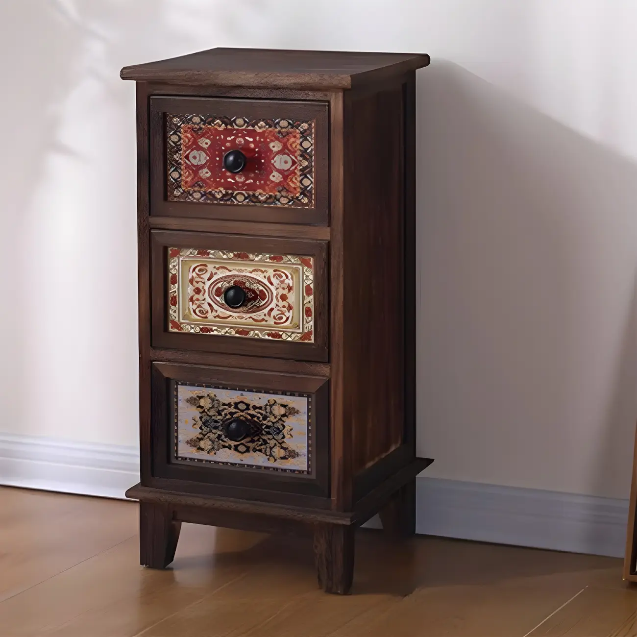 Industrial Rectangular Wooden Drawer Cabinet for Parlor Decor Image - 2 | homeyfad