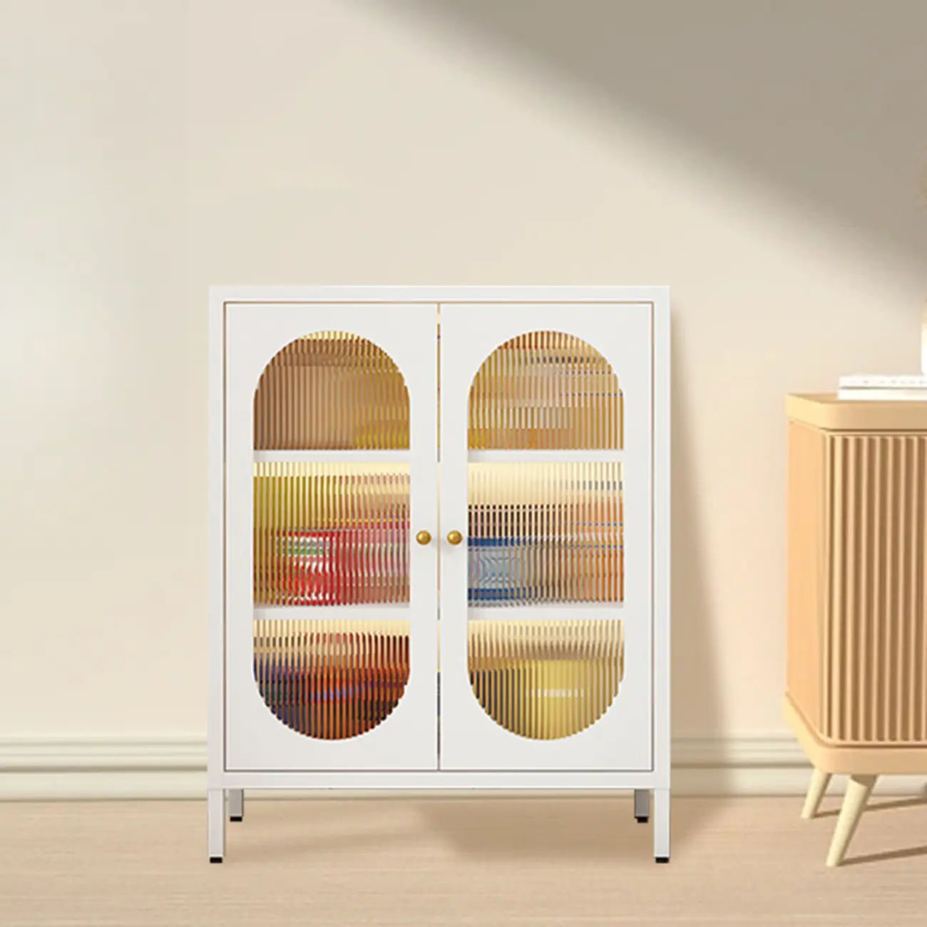 Modern Freestanding Cabinet for Living Room with Glass Door Image - 11 | homeyfad