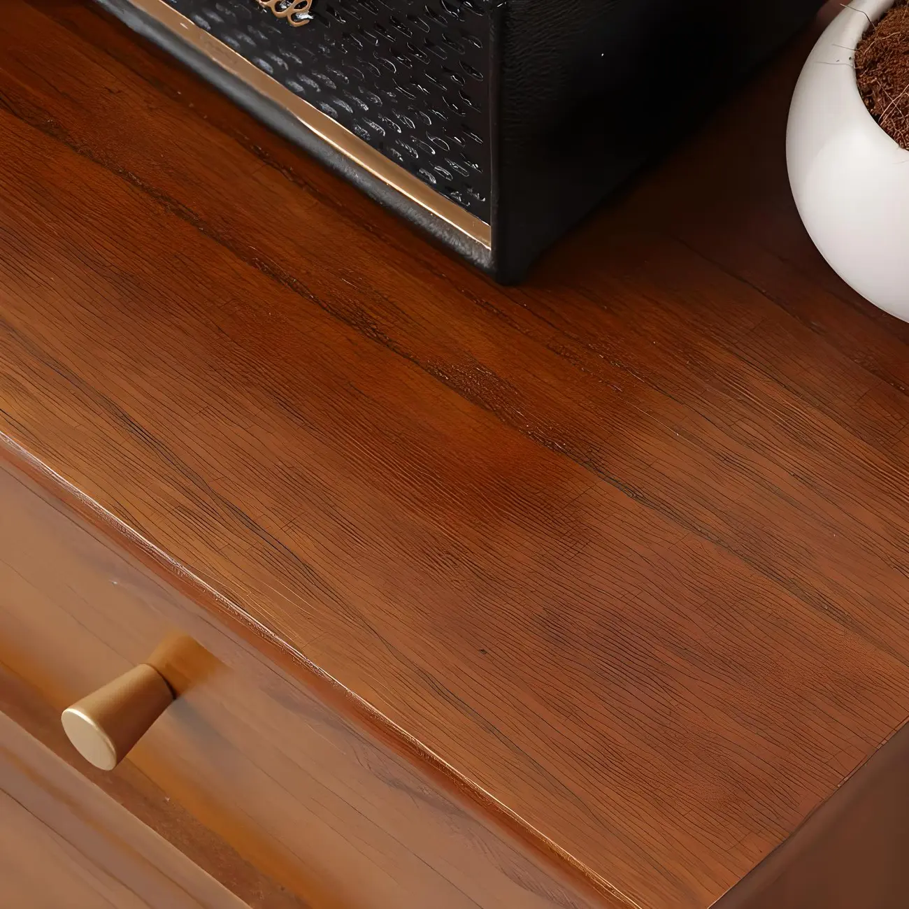 Industrial Rectangular Wooden Drawer Cabinet for Parlor Decor Image - 5 | homeyfad