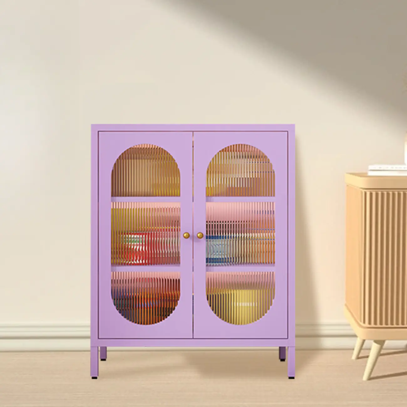 Modern Freestanding Cabinet for Living Room with Glass Door Image - 13 | homeyfad