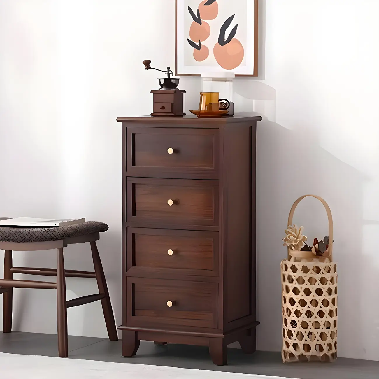 Industrial Rectangular Wooden Drawer Cabinet for Parlor Decor Image - 6 | homeyfad