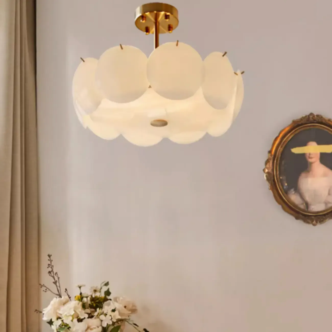 Geometric Round Ceiling Light Fixture for Modern Living Room Image - 19