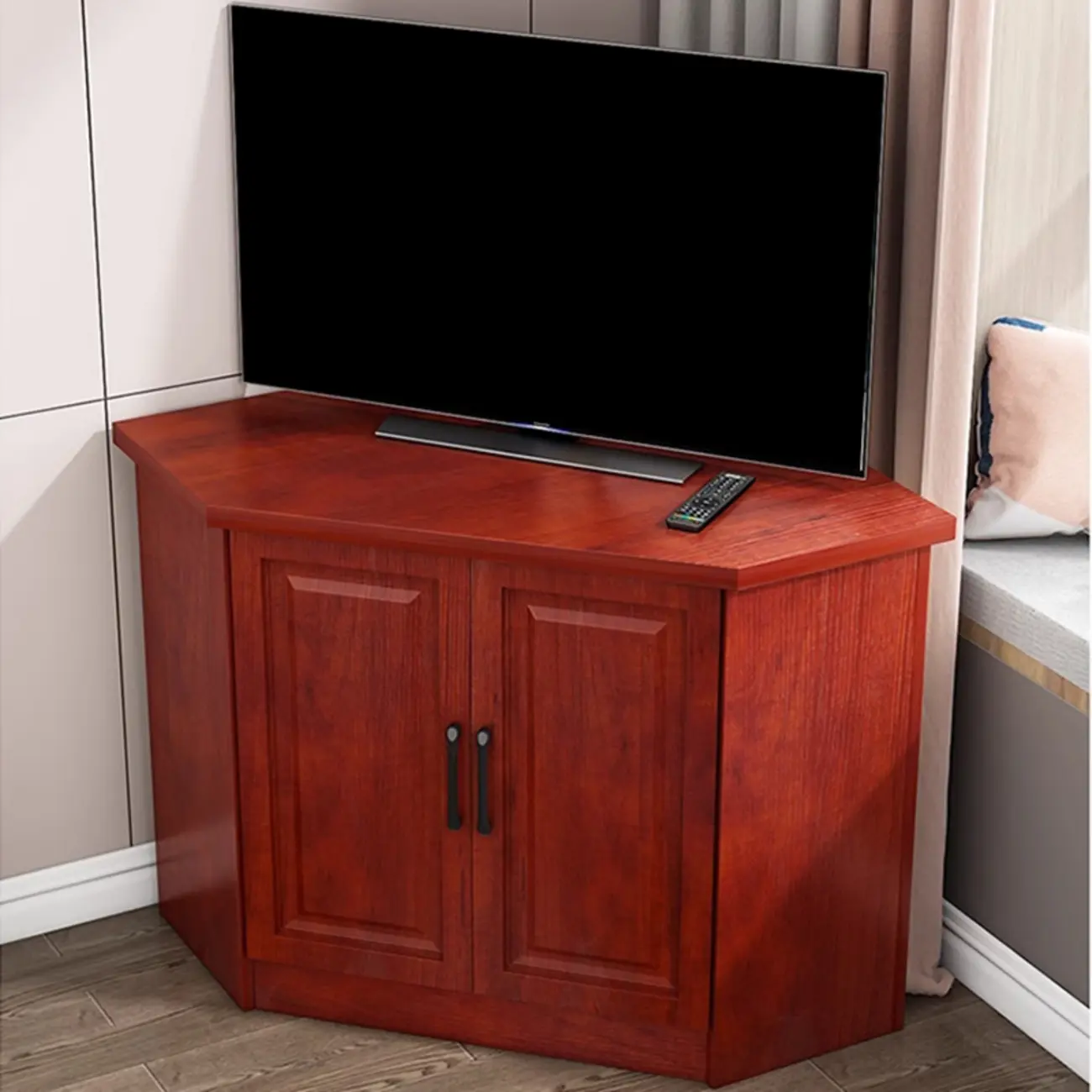 Modern Manufactured Wood Corner Utility Cabinet for Living Room Image - 4 | homeyfad