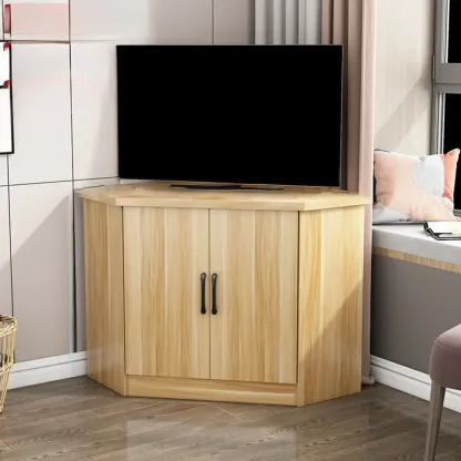Modern Manufactured Wood Corner Utility Cabinet for Living Room Image - 5