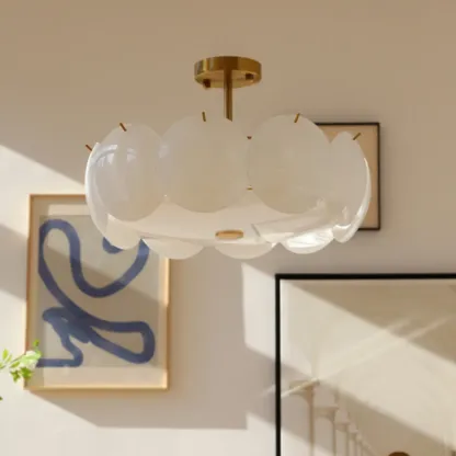 Geometric Round Ceiling Light Fixture for Modern Living Room Image - 22