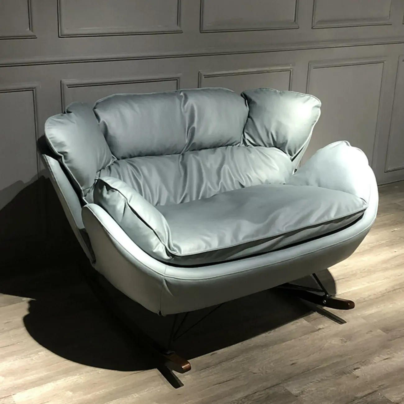 Modern Upholstered 2 Seat Rocking Chair for Indoor Image - 1 | homeyfad