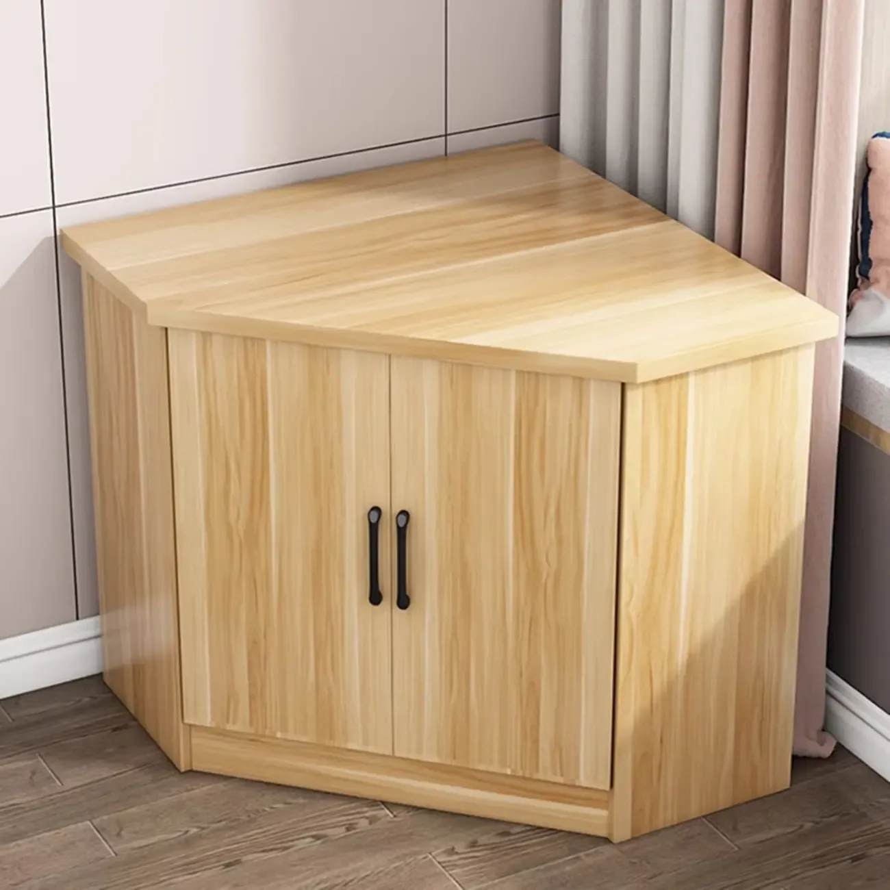 Modern Manufactured Wood Corner Utility Cabinet for Living Room Image - 8