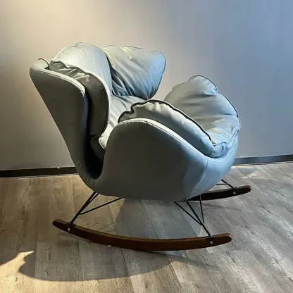 Modern Upholstered 2 Seat Rocking Chair for Indoor Image - 2