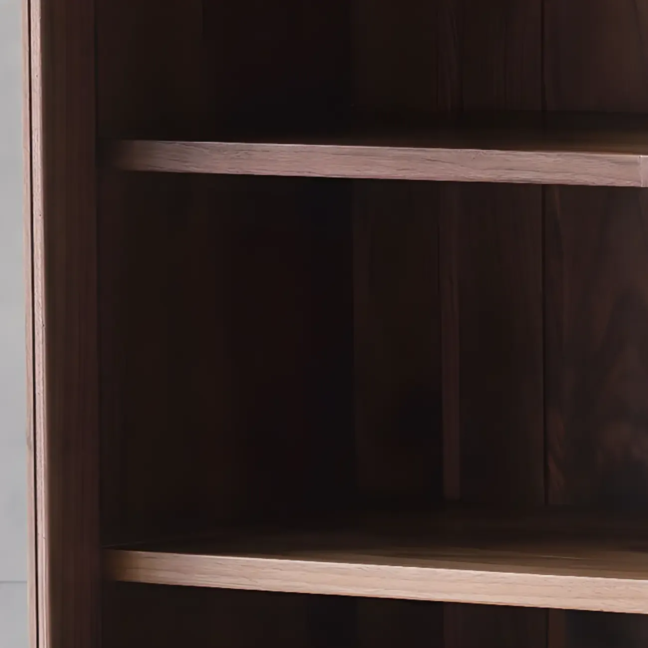 Mid-Century Brown Accent Cabinet with glass Door & 2 Drawers Image - 9