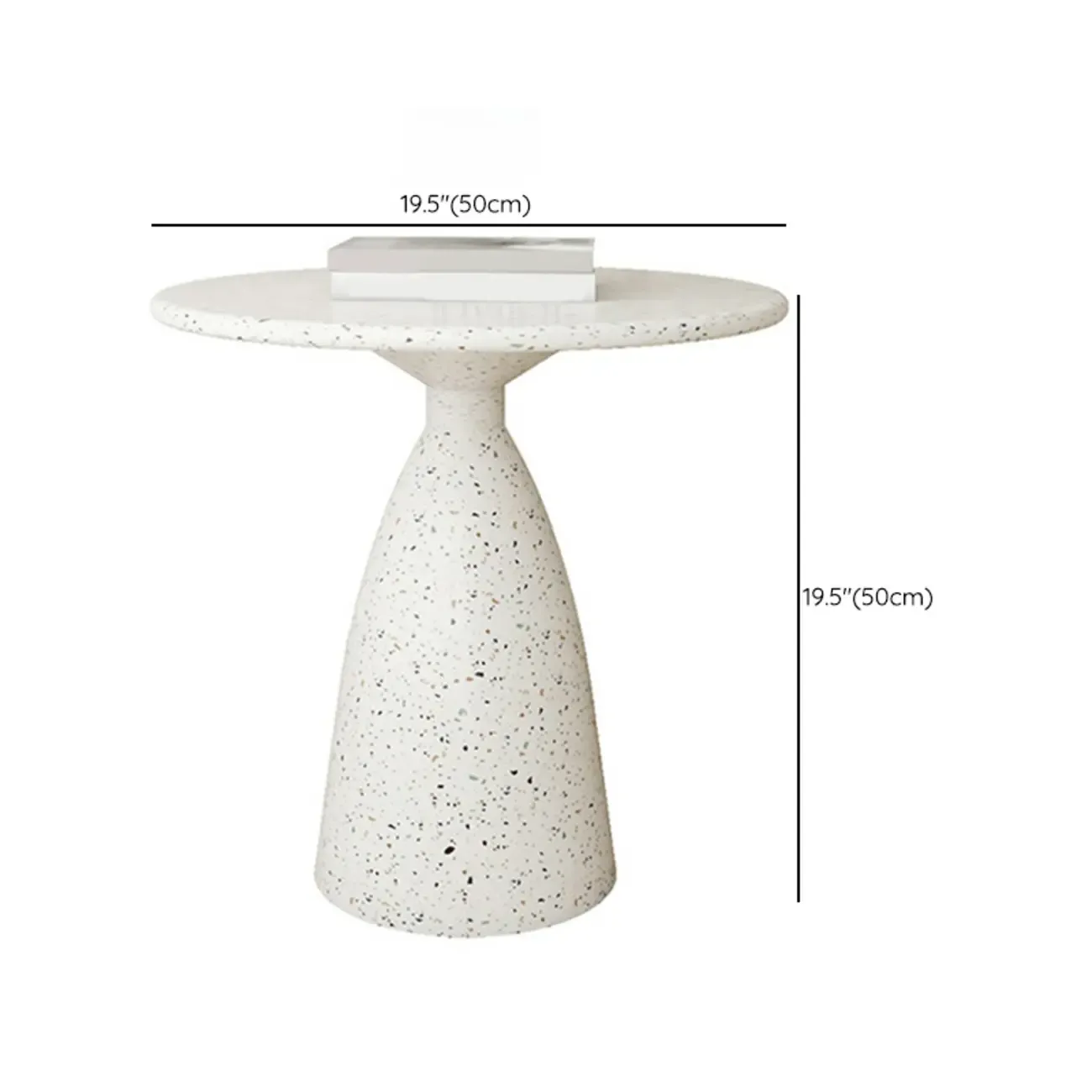 Modern Round Beige Metal End Table for Living Room Image - 12