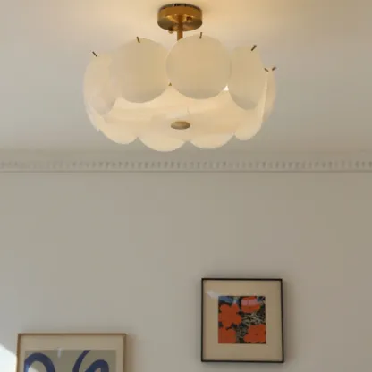 Geometric Round Ceiling Light Fixture for Modern Living Room Image - 24