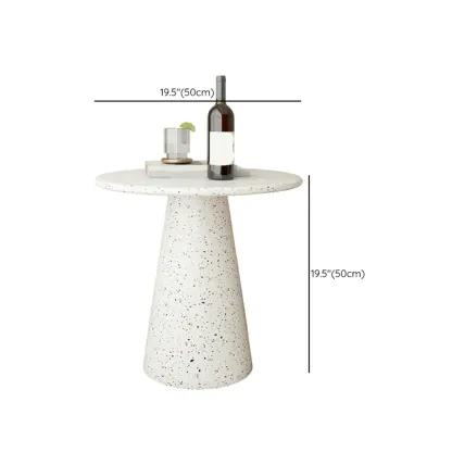 Modern Round Beige Metal End Table for Living Room Image - 13