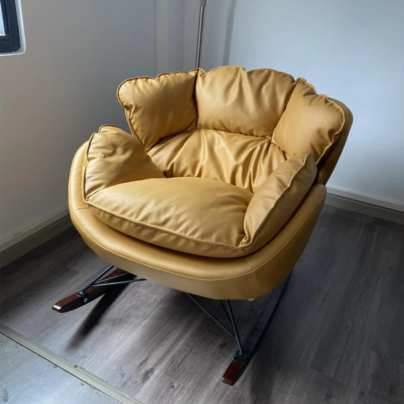 Modern Upholstered 2 Seat Rocking Chair for Indoor Image - 3 | homeyfad