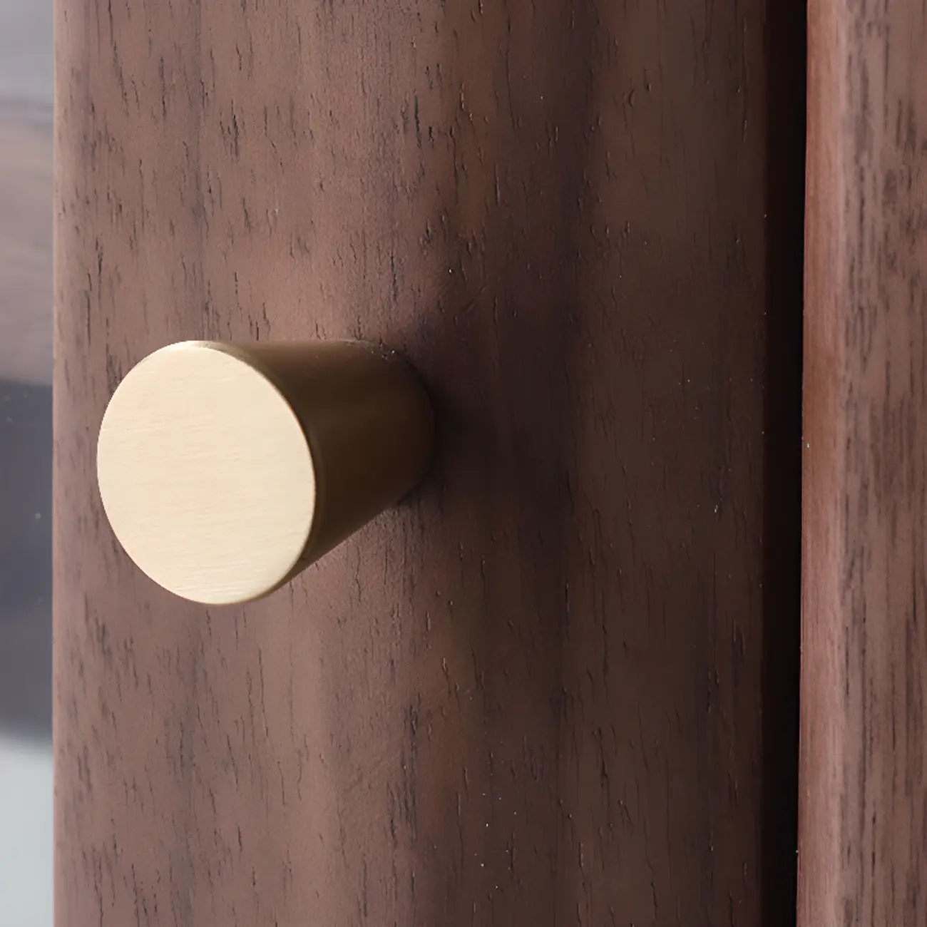 Mid-Century Brown Accent Cabinet with glass Door & 2 Drawers Image - 10 | homeyfad