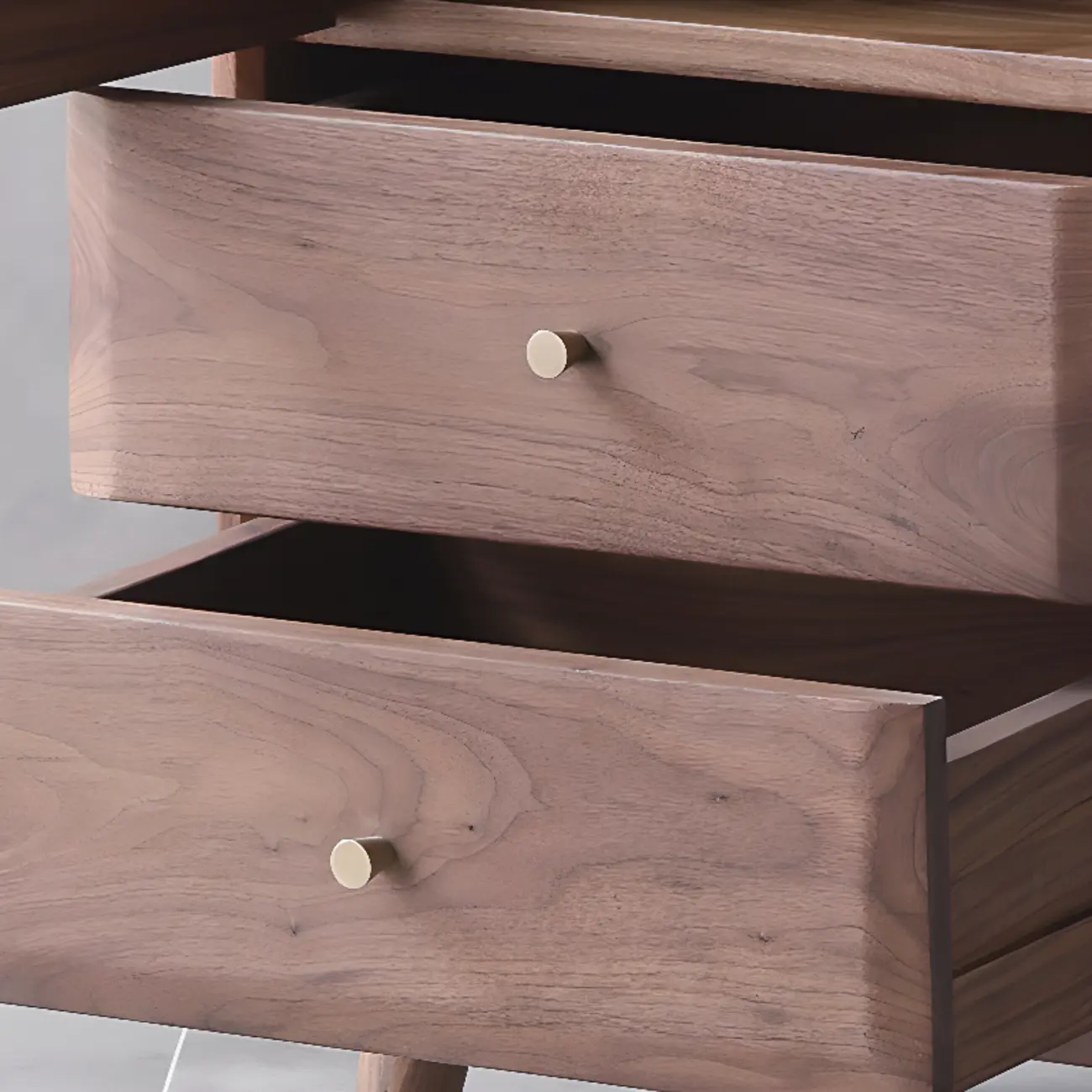 Mid-Century Brown Accent Cabinet with glass Door & 2 Drawers Image - 12 | homeyfad