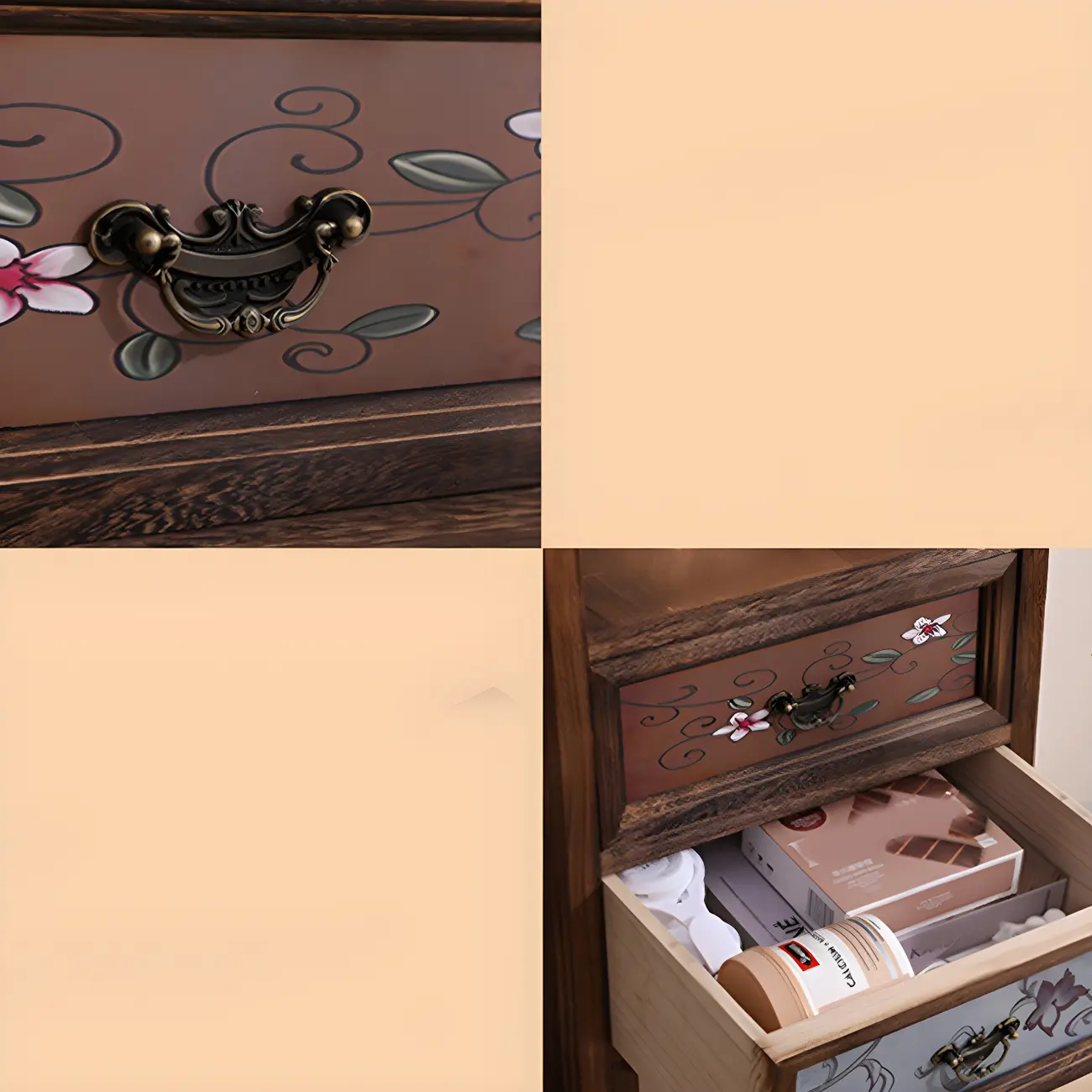 Industrial Rectangular Wooden Drawer Cabinet for Parlor Decor Image - 14 | homeyfad