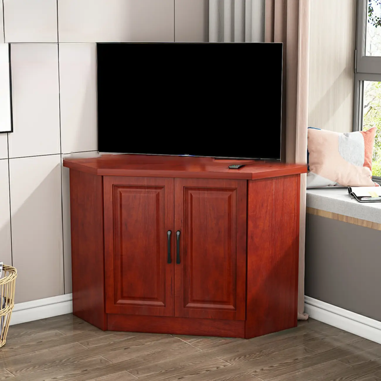Modern Manufactured Wood Corner Utility Cabinet for Living Room Image - 14 | homeyfad