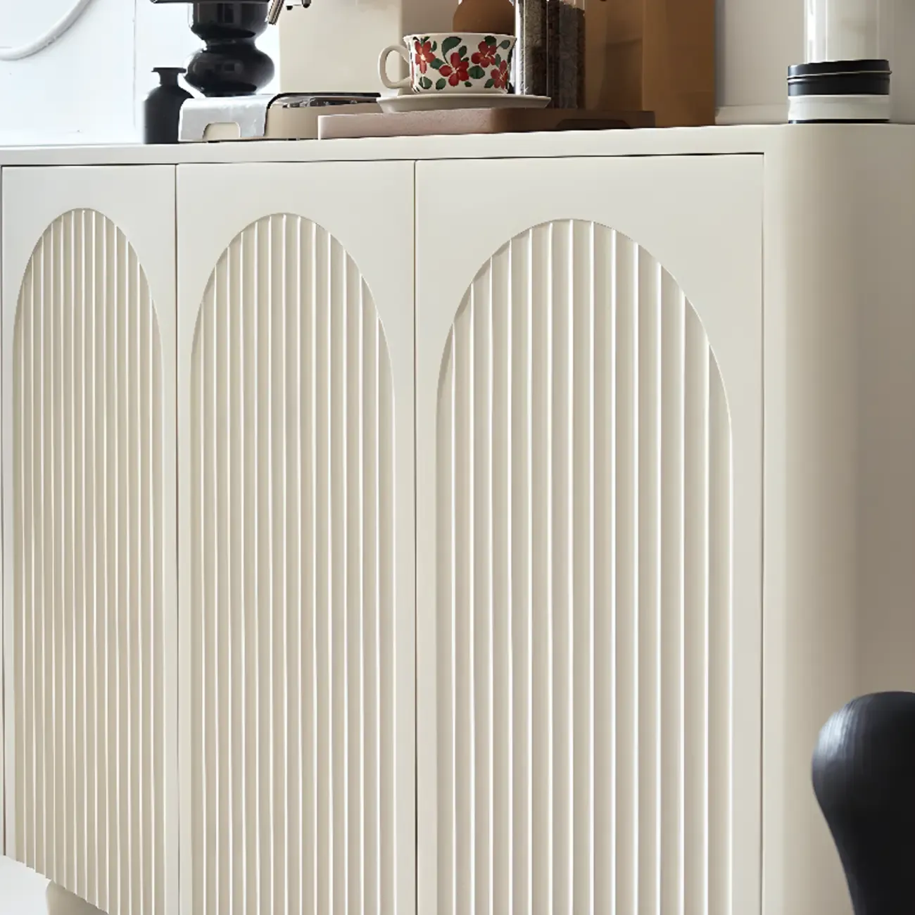 Scandinavian White Accent Cabinet for Versatile Room Storage Image - 9