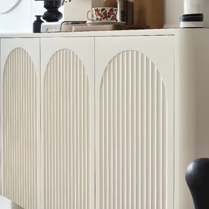 Scandinavian White Accent Cabinet for Versatile Room Storage Image - 9