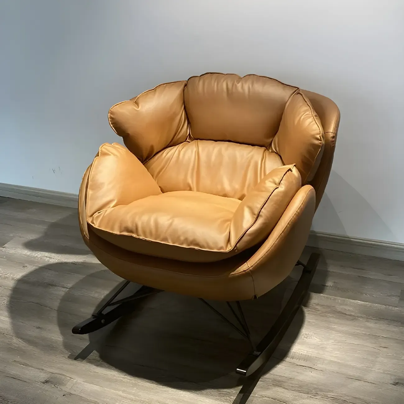 Modern Upholstered 2 Seat Rocking Chair for Indoor Image - 9