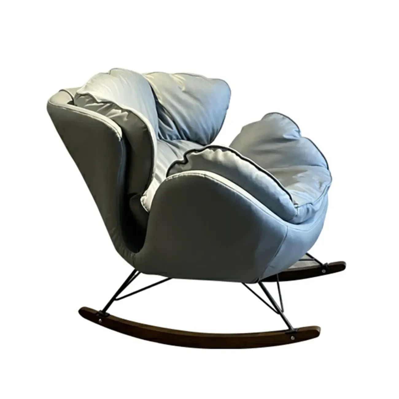 Modern Upholstered 2 Seat Rocking Chair for Indoor Image - 10