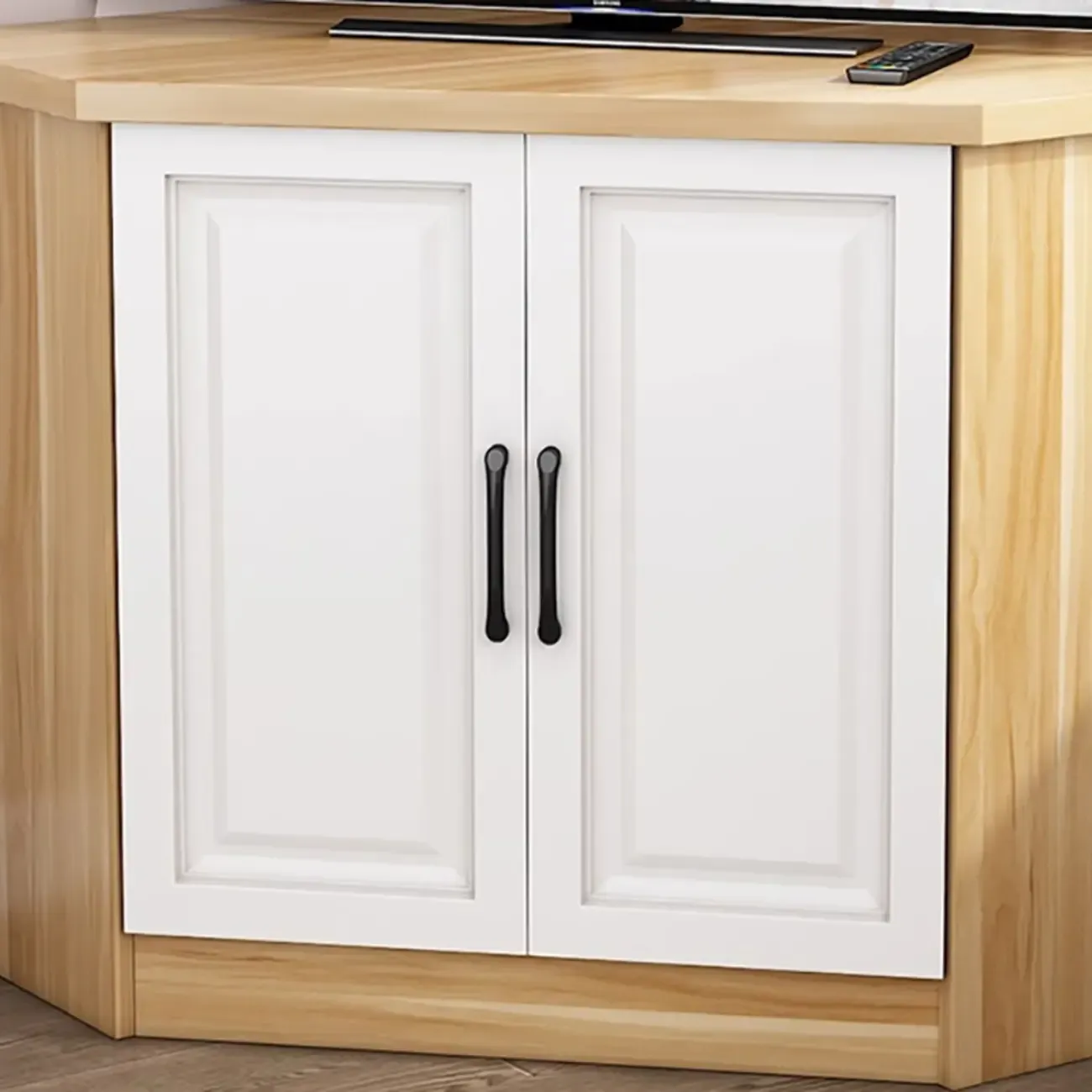 Modern Manufactured Wood Corner Utility Cabinet for Living Room Image - 17