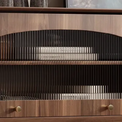  Mid-Century Modern Storage Cabinet for Parlor, Glass Door Image - 5