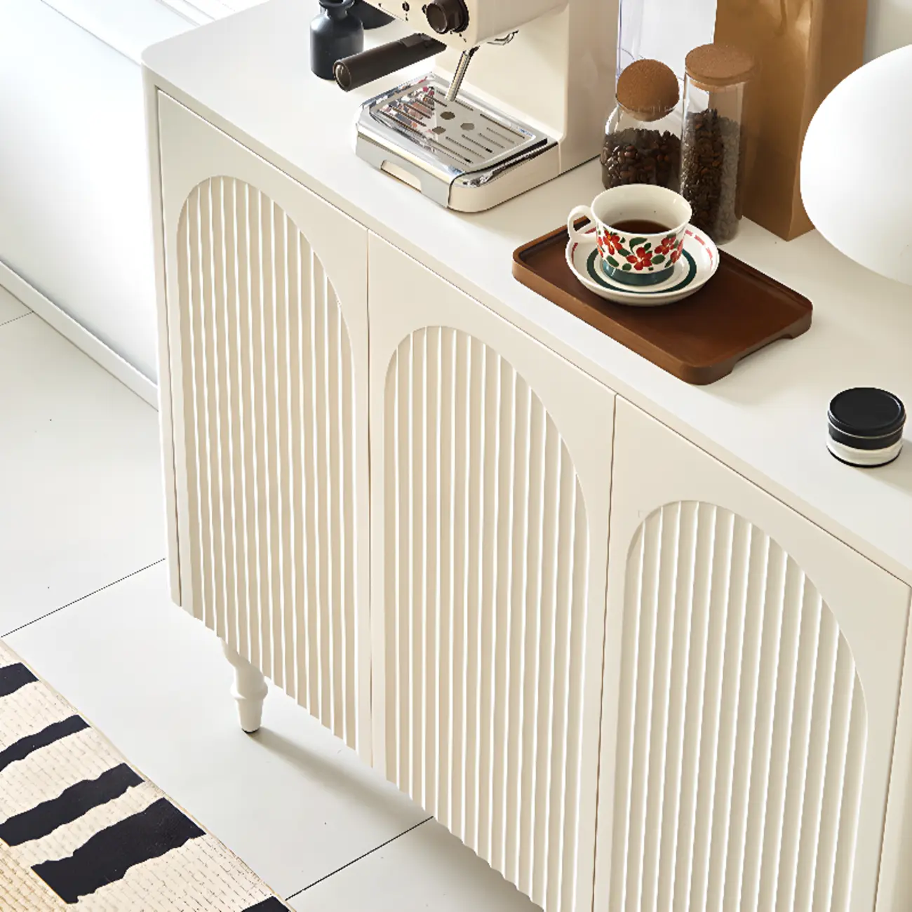 Scandinavian White Accent Cabinet for Versatile Room Storage Image - 11 | homeyfad