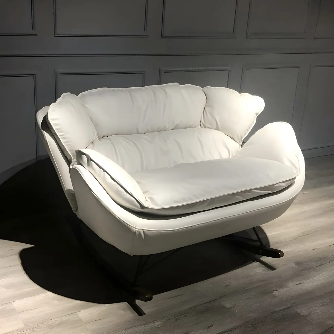 Modern Upholstered 2 Seat Rocking Chair for Indoor Image - 11 | homeyfad