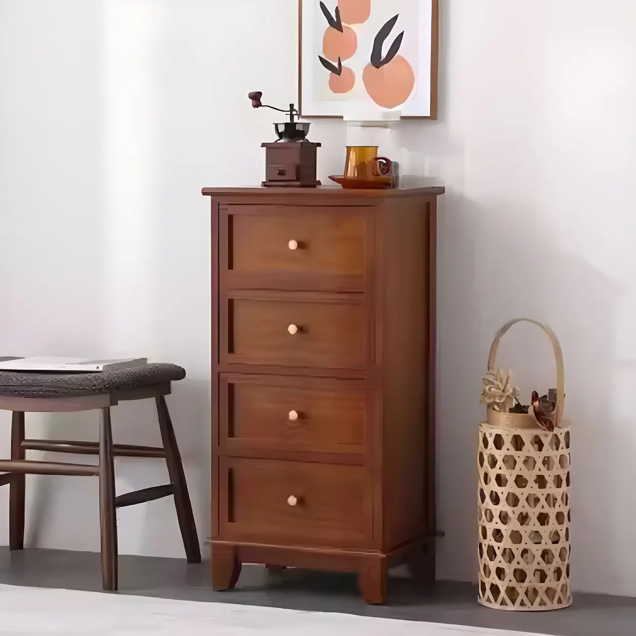 Industrial Rectangular Wooden Drawer Cabinet for Parlor Decor Image - 19 | homeyfad