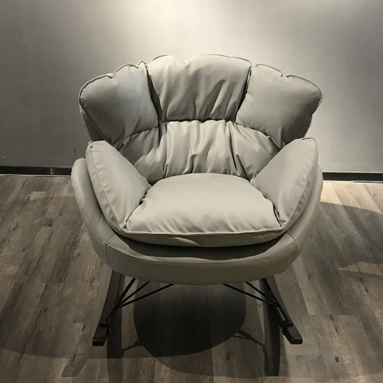 Modern Upholstered 2 Seat Rocking Chair for Indoor Image - 12 | homeyfad