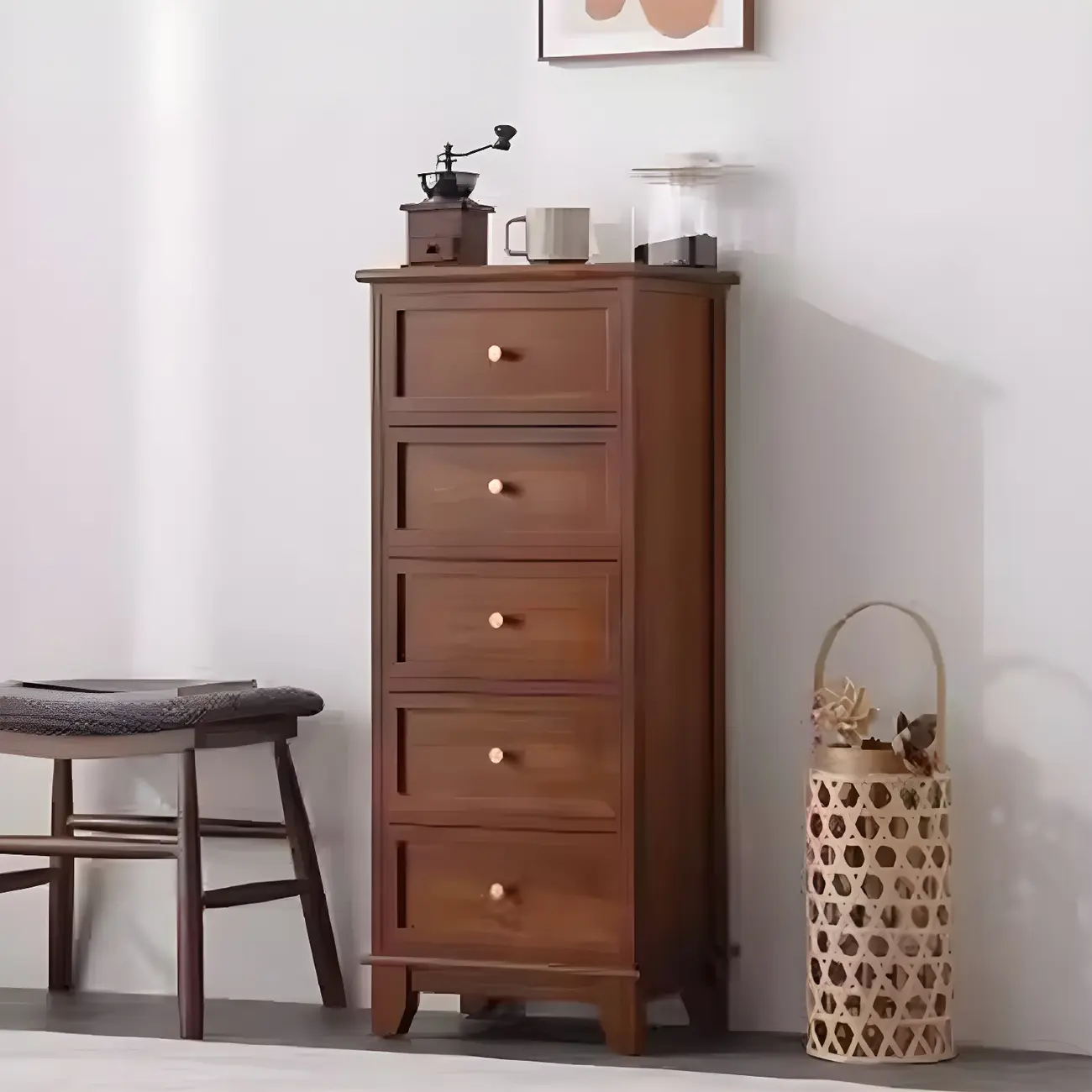 Industrial Rectangular Wooden Drawer Cabinet for Parlor Decor Image - 20 | homeyfad