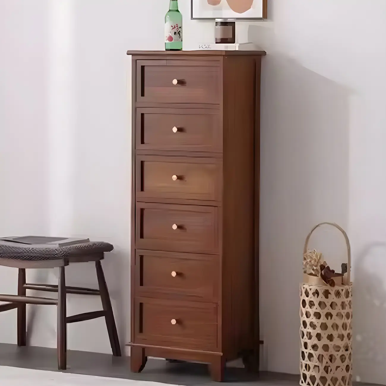 Industrial Rectangular Wooden Drawer Cabinet for Parlor Decor Image - 21 | homeyfad