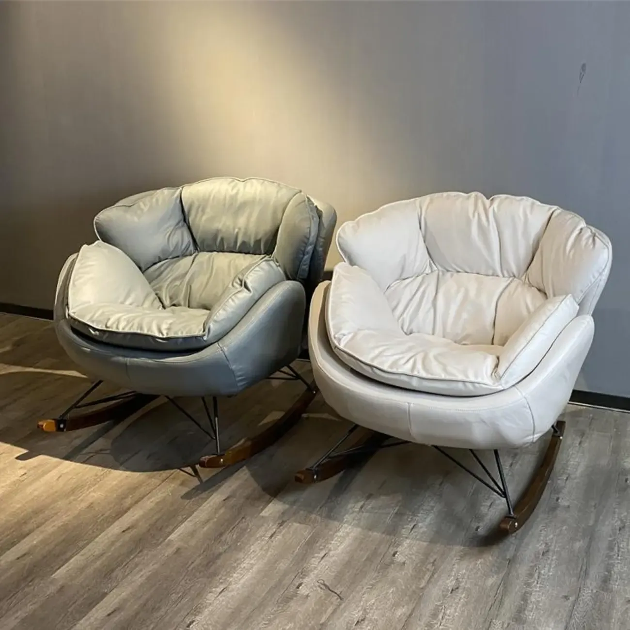 Modern Upholstered 2 Seat Rocking Chair for Indoor Image - 13