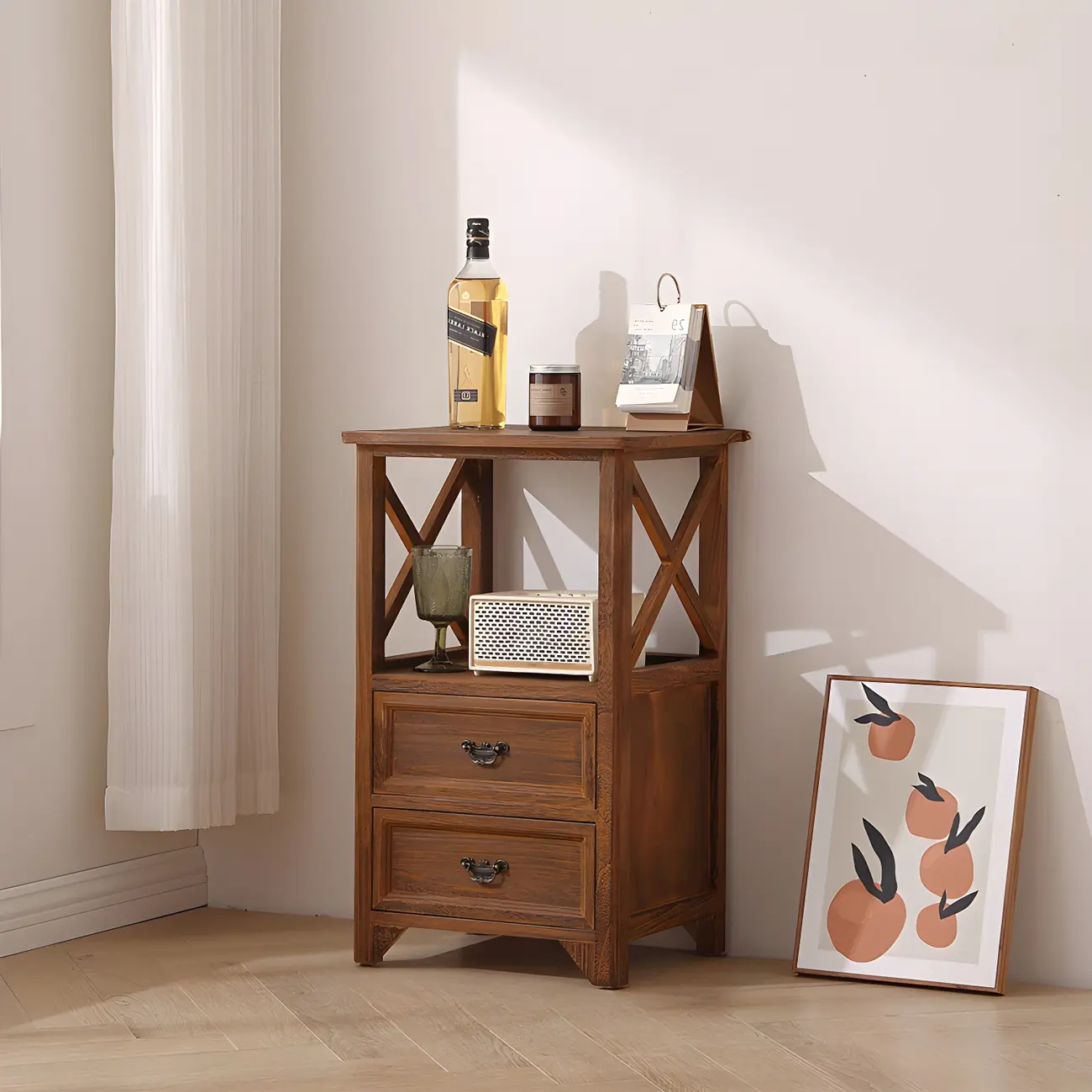 Industrial Rectangular Wooden Drawer Cabinet for Parlor Decor Image - 22 | homeyfad