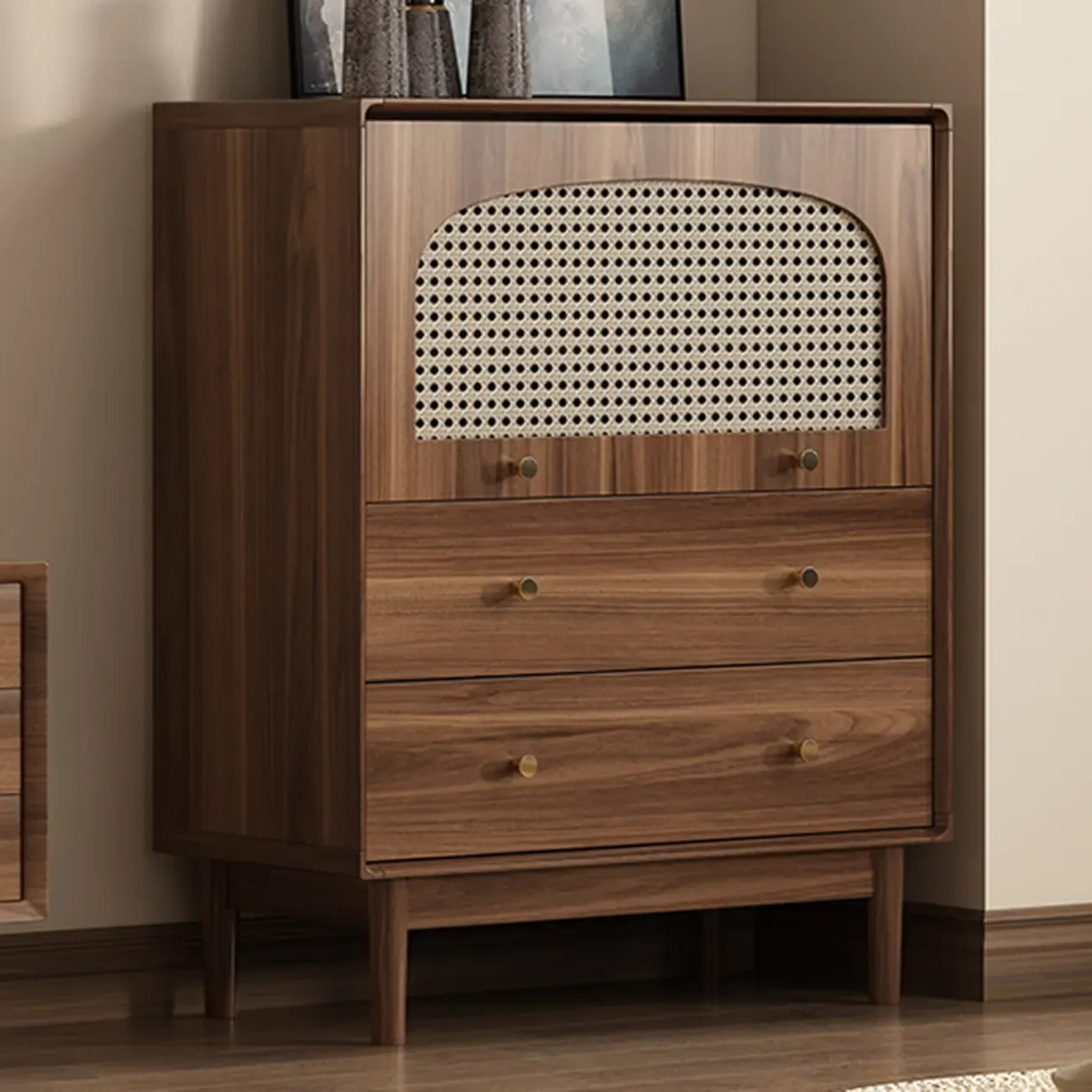  Mid-Century Modern Storage Cabinet for Parlor, Glass Door Image - 8