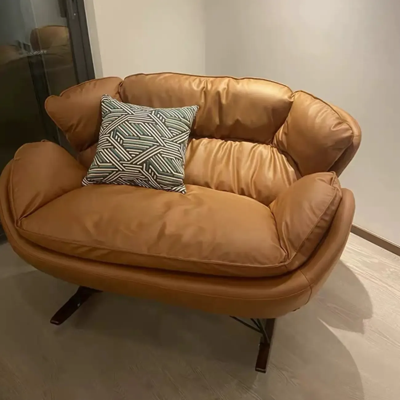 Modern Upholstered 2 Seat Rocking Chair for Indoor Image - 15