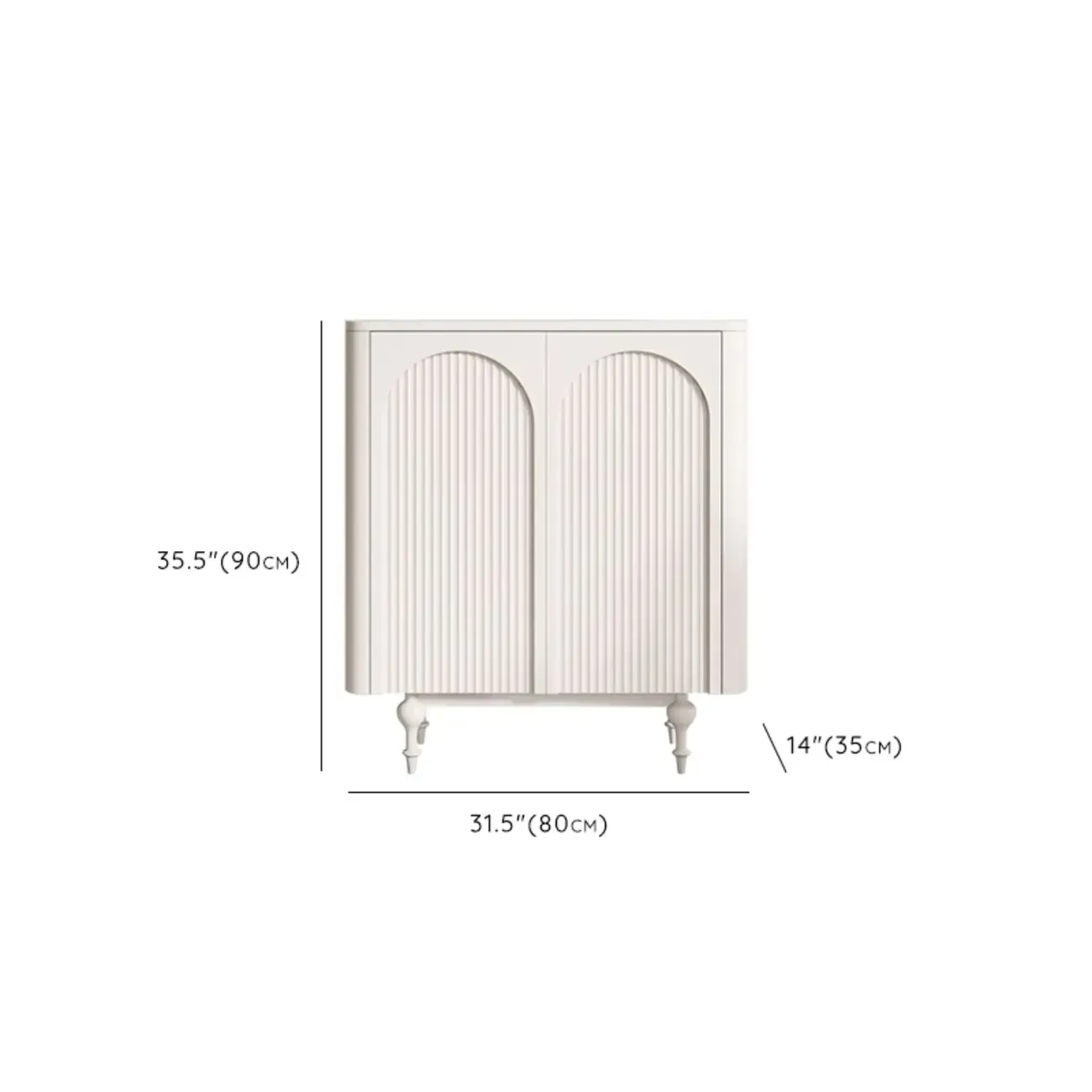 Scandinavian White Accent Cabinet for Versatile Room Storage #size