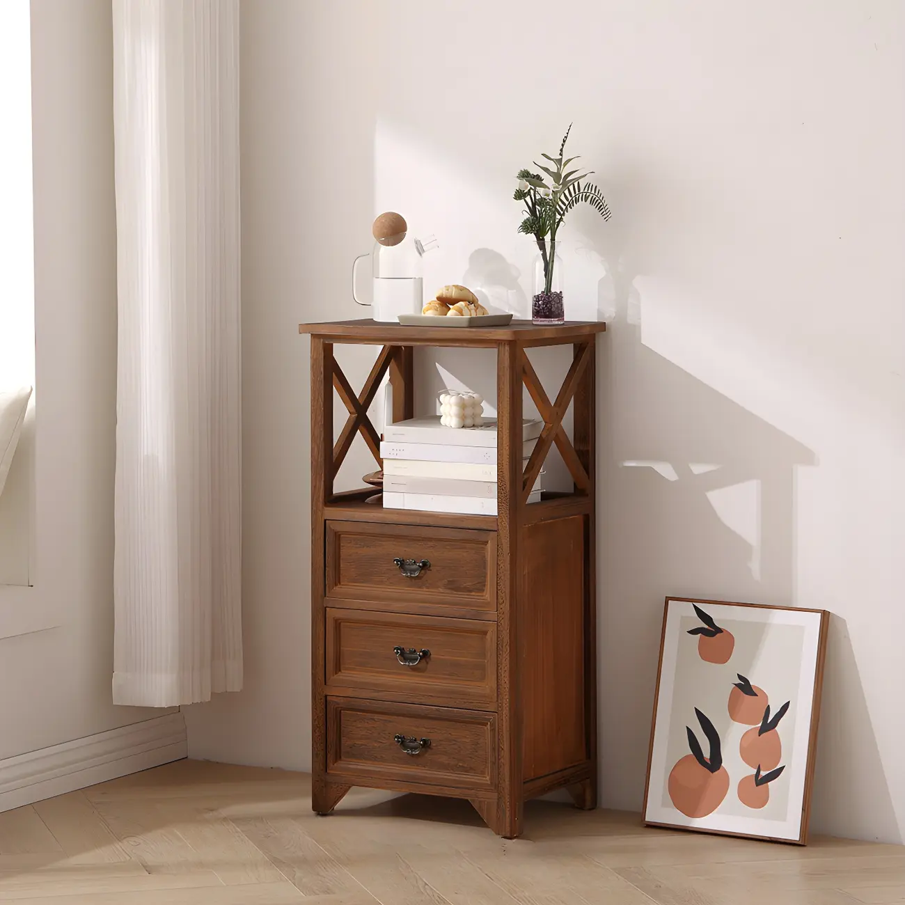 Industrial Rectangular Wooden Drawer Cabinet for Parlor Decor Image - 23 | homeyfad