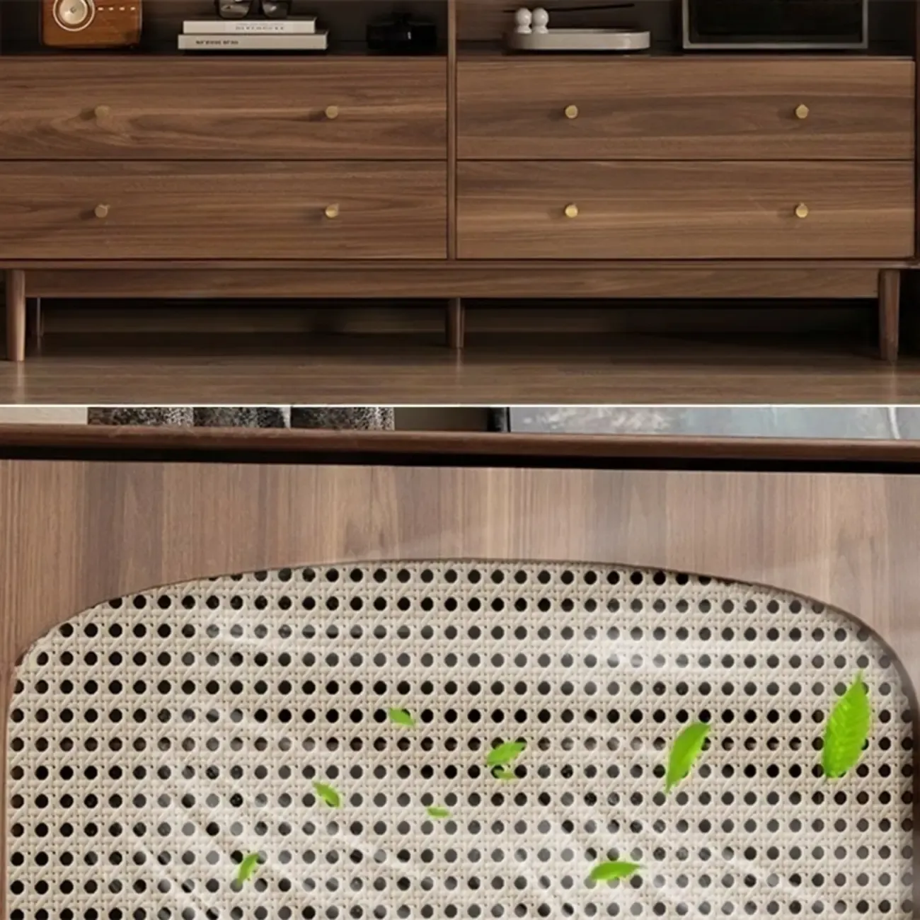  Mid-Century Modern Storage Cabinet for Parlor, Glass Door Image - 9